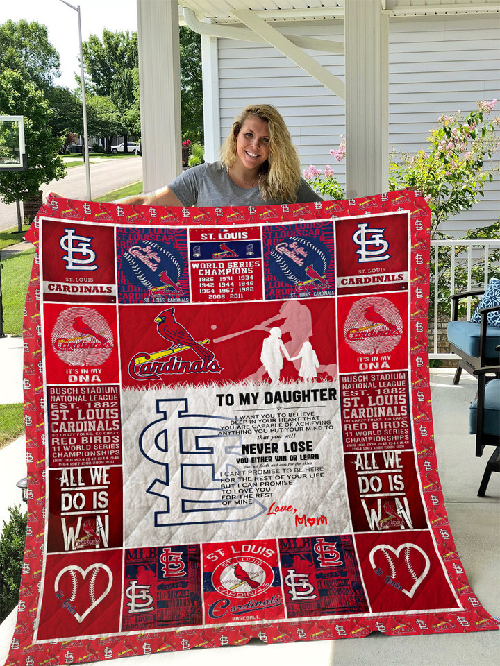  St. Louis Cardinals - To My Daughtẻ - Love Mom Quilt