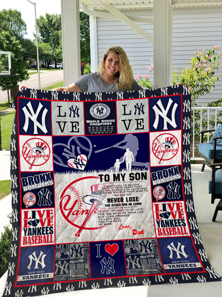  New York Yankees - To My Son - Love Dad Quilt