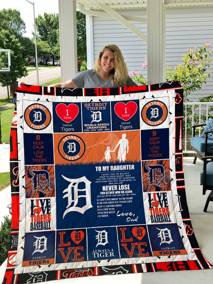 Detroit Tigers – To My Daughter – Love Dad Quilt