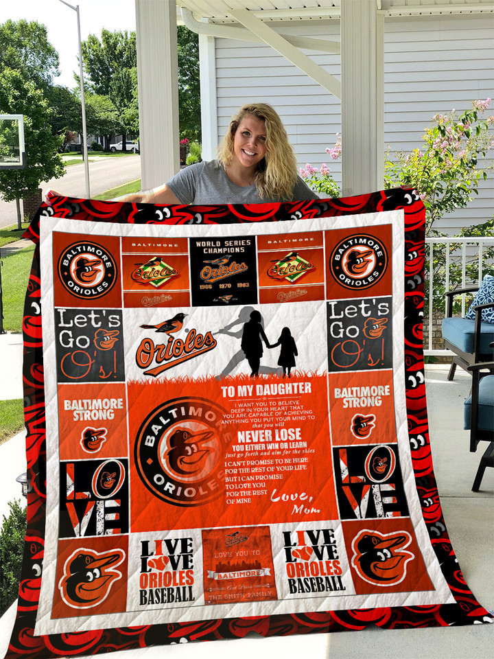 Baltimore Orioles – To My Daughter – Love Mom Quilt