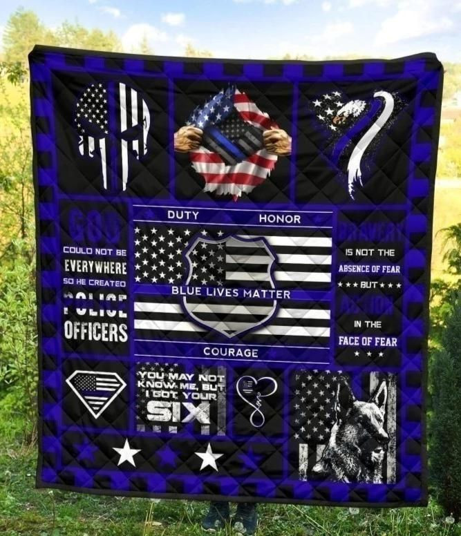 Blue Lives Matter Police Officer Quilt Gwb Fuct3009