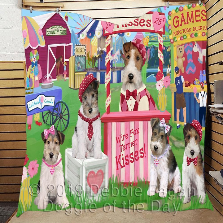 Wire Fox Terrier Kissing Booth All Quilt Cikqr