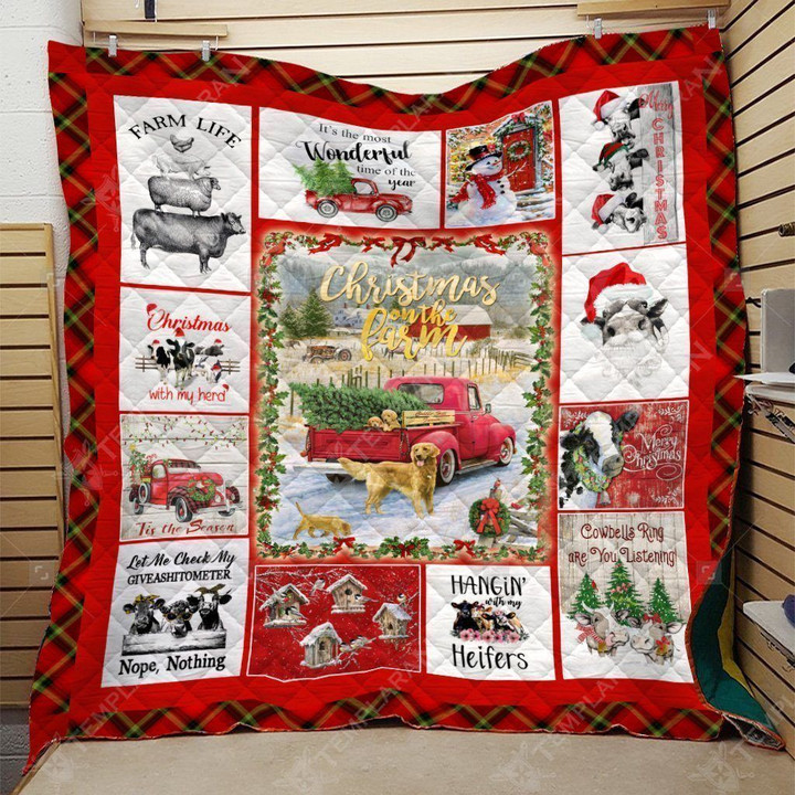 Cow Christmas Quilt Tufah