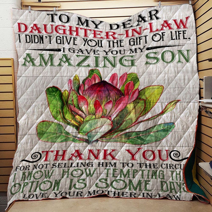 Protea Flower To My Dear Daughter In Law Love Your Mother In Law Quilt Cifwe