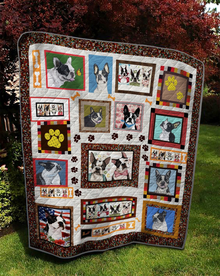 Lovely Boston Terrier Quilt Cuanc