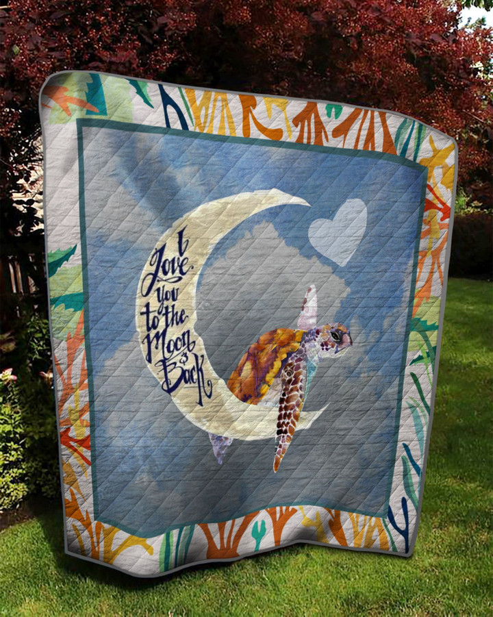 I Love You To The Moon And Back Turtle Quilt Cipgg