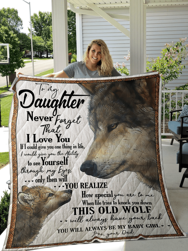 Lovely Message From Dad Meaningful Gifts For Daughters Quilt