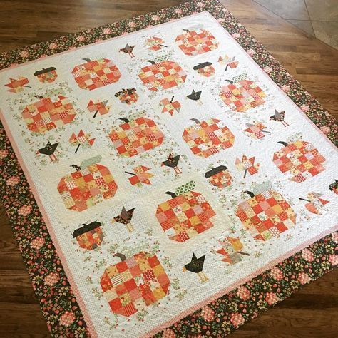 Decorative Quilt Blanket - Pumpkin Colored Throw Blanket - Gifts For Halloween Lovers