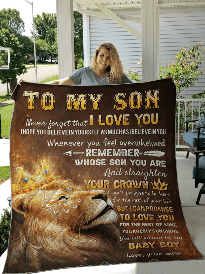 Lion King Never Forget I Love U Mom To Son Fleece Quilt