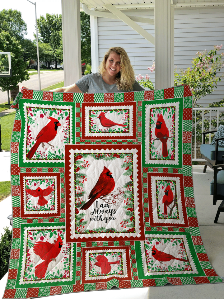 Red Cardinal I Am Always With You 3D Grapic Design Quilt