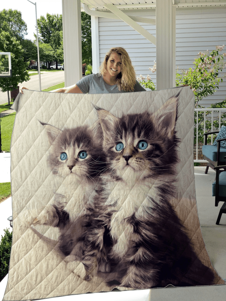 Cute Cat Printed Quilt