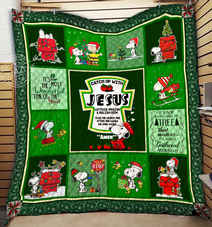 Ll-Snoopy Catch Up With Jesus Quilt