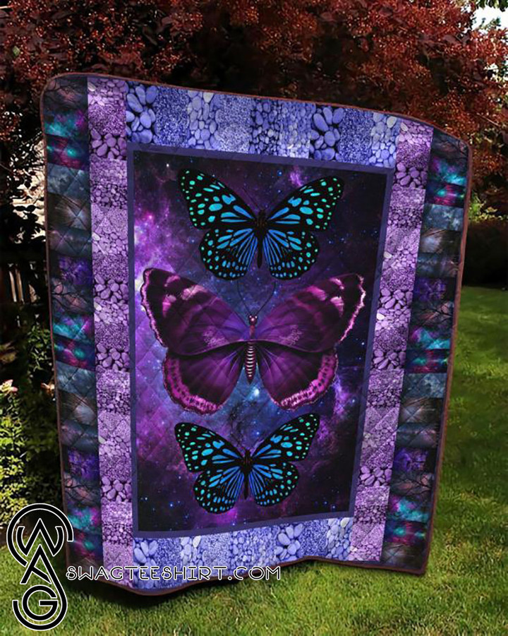 Night Butterfly All Over Printed Quilt