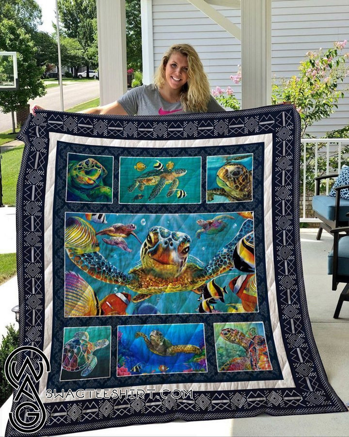 Save The Sea Turtle Cotton Quilt