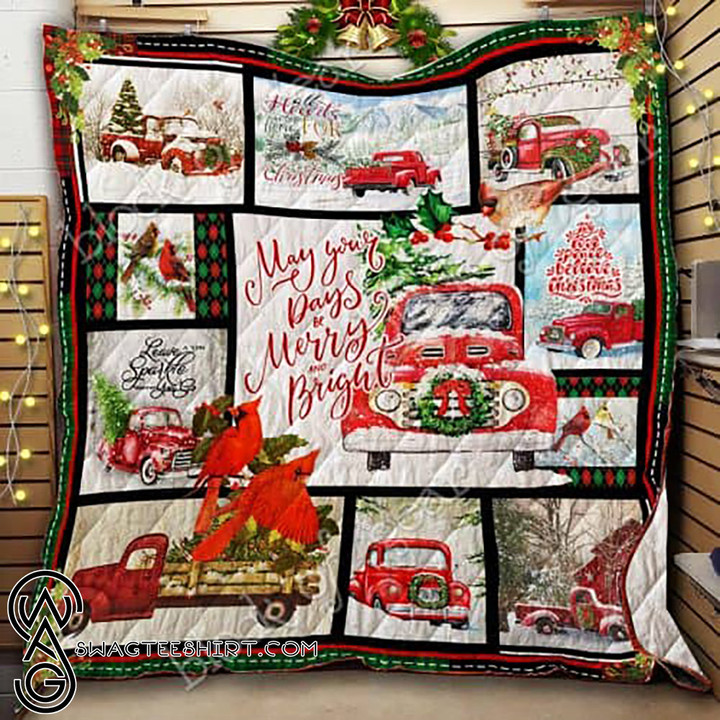 May Your Day Be Merry And Bright Red Truck Christmas Quilt