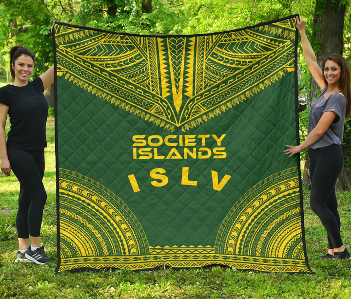 Society Islands Premium Quilt Polynesian Chief Flag Version Bn10 Dhc28113232Dd
