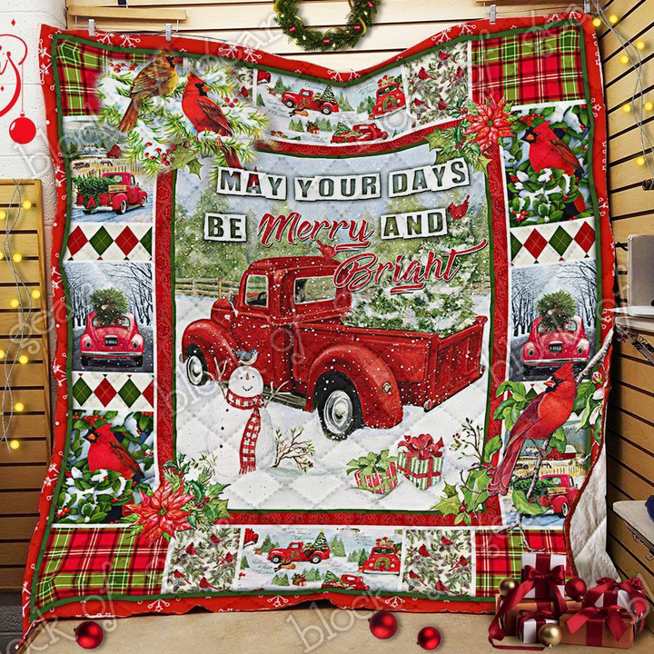 Christmas Red Truck Snowy Cardinals Quilt Pn863 Dhc11124311Dd