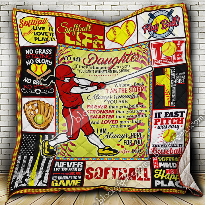 To My Daughter, Softball Quilt 