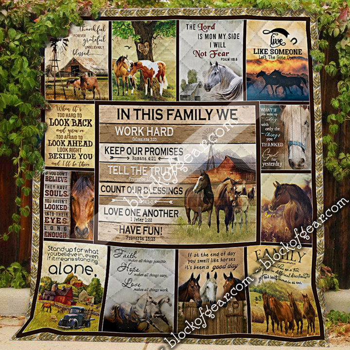 In This Family We Work Hard, Horse Quilt
