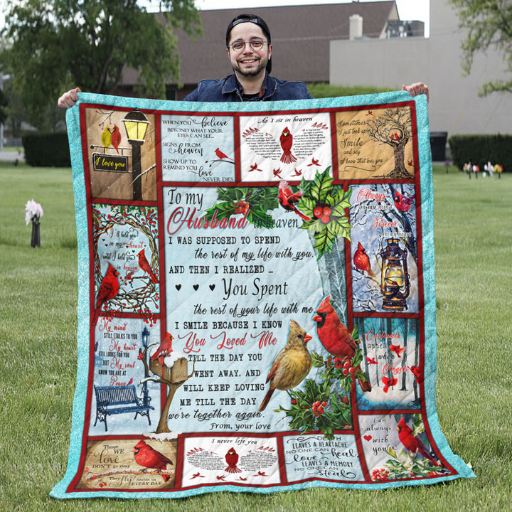To My Husband Blanket - I Smile Because I Know You Loved Me Quilt Blanket - Gift For Your Love