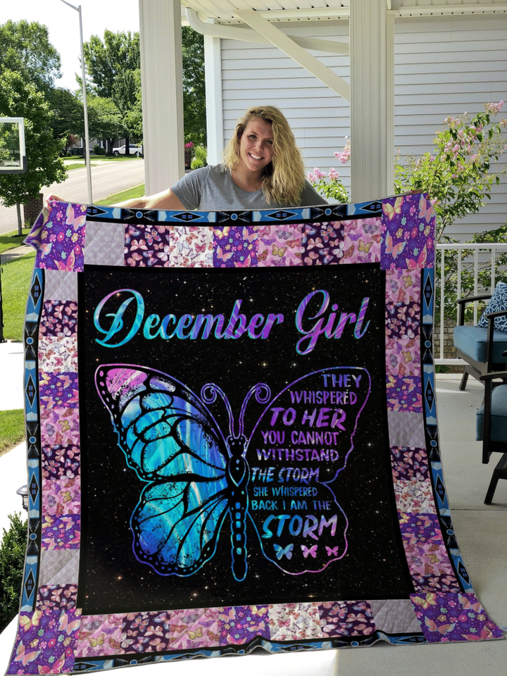 Gift For December Girl Butterfly Quilt W170916