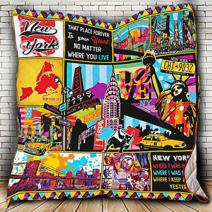 New York That Place Forever In My Heart Quilt