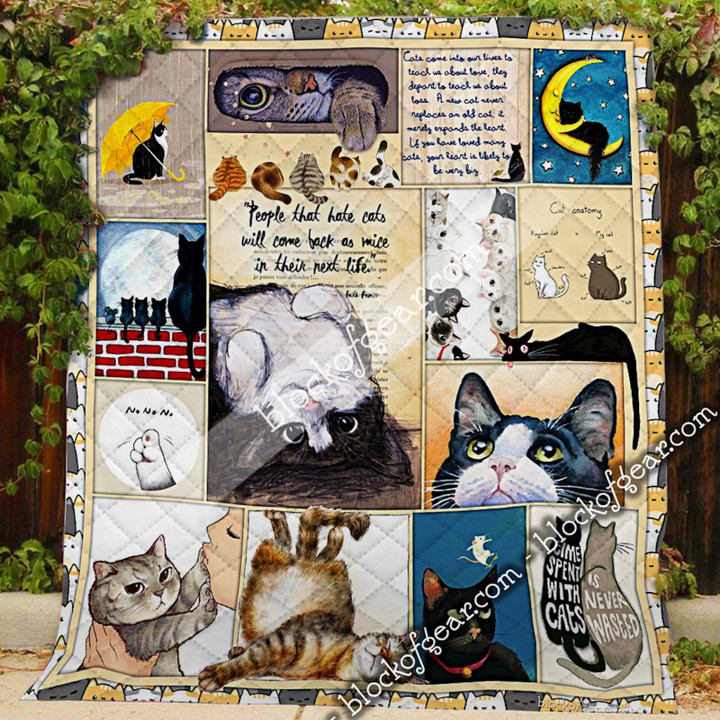 Time Spent With Cats Is Never Wasted Quilt