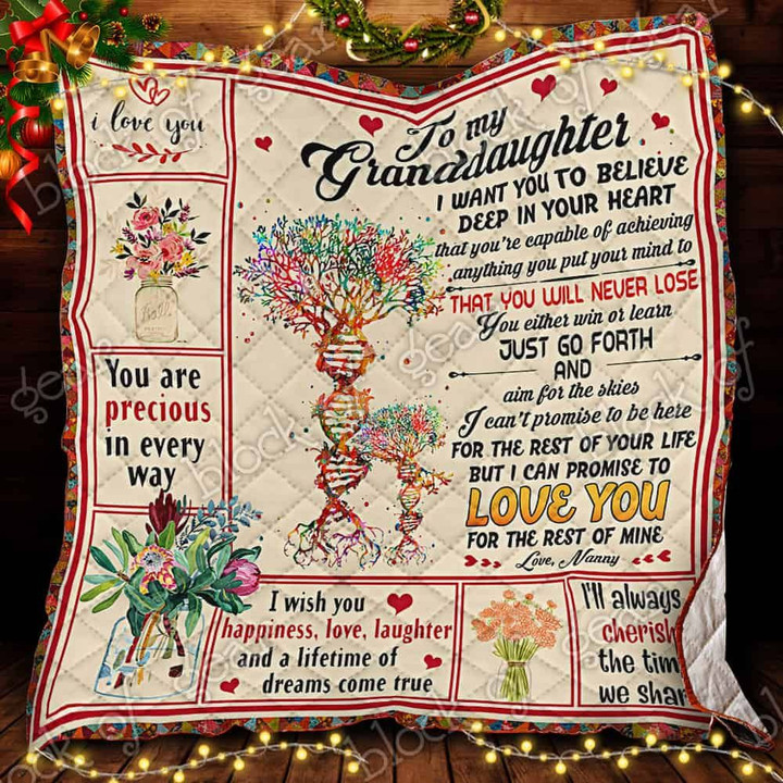 To My Granddaughter, Love Nanny Quilt Ctn12Sc1