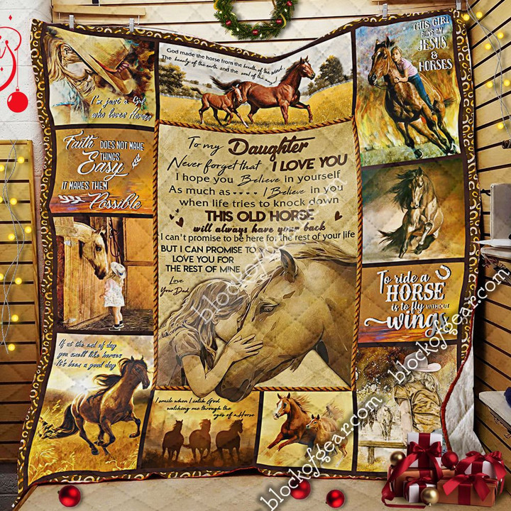 To My Daughter, Love Dad, Horse Quilt