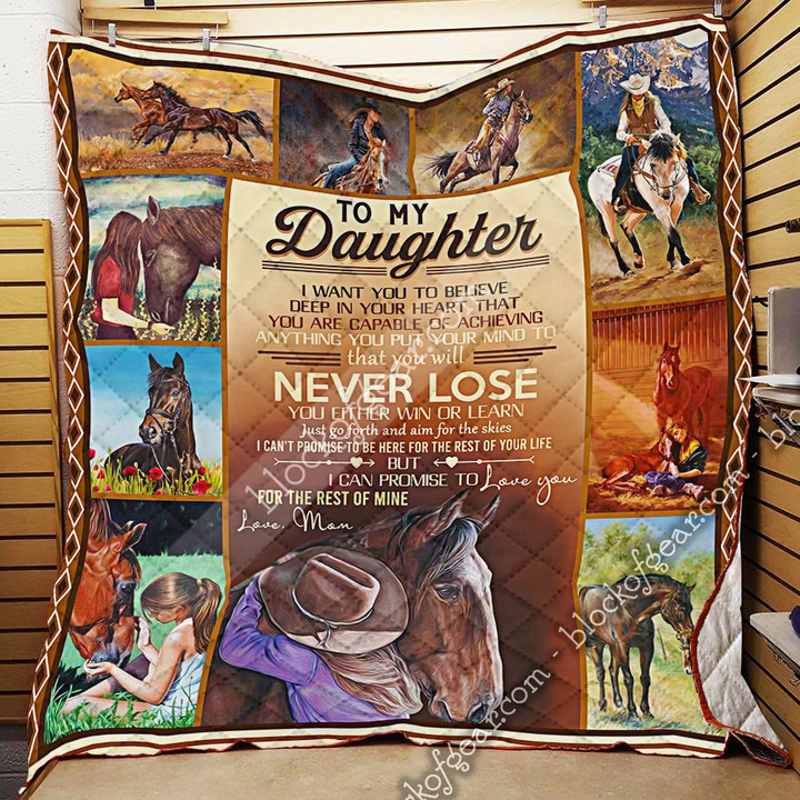 To My Daughter, Horseback Riding Quilt Np360 