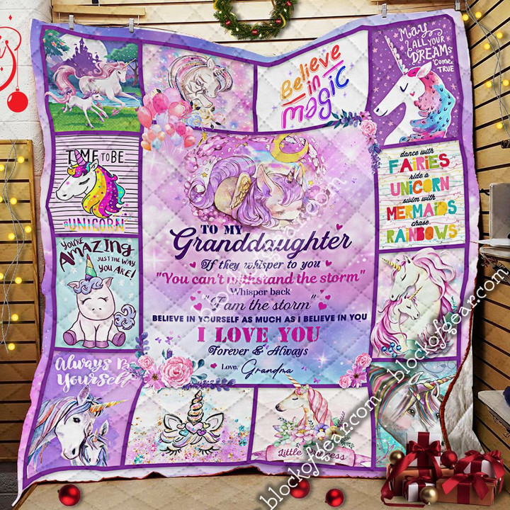To My Granddaughter, Unicorn Quilt