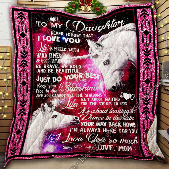 To My Daughter, Just Do Your Best – Unicorn Quilt
