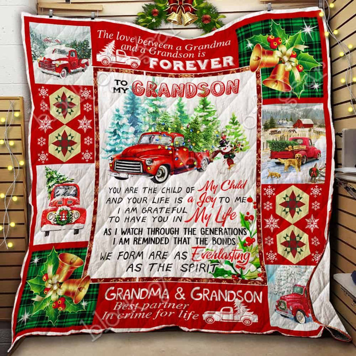 For My Grandson, Red Truck Christmas Quilt