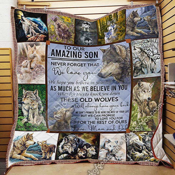 Believe In Yourself As Much As We Believe In You, Mom And Dad To Son Quilt Np351