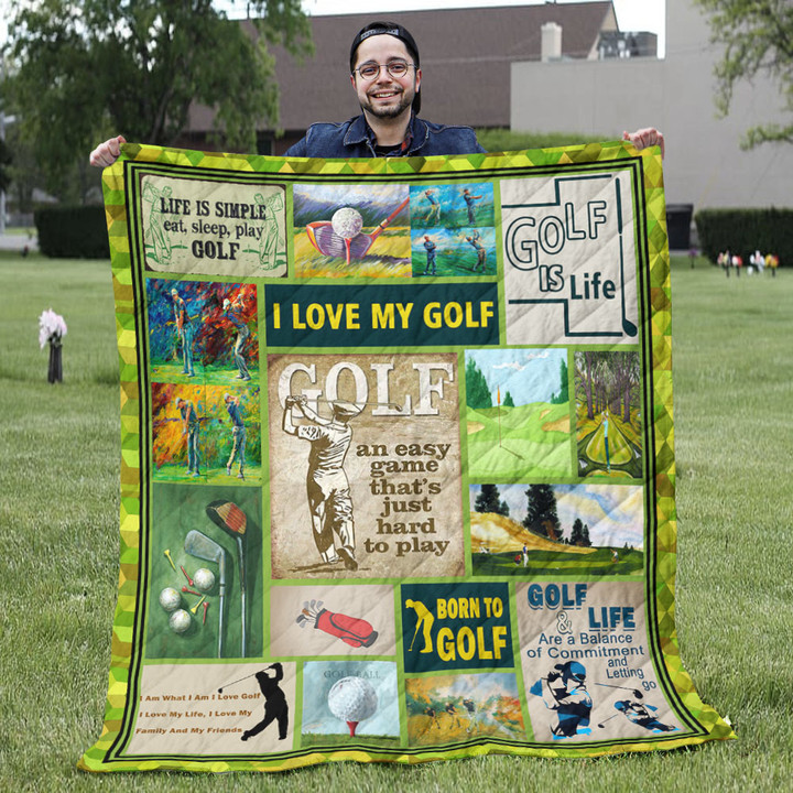 Golf Sport Blanket - An Easy Game That Is Just Hard To Play Quilt Blanket - Golf Gift For Sport Lover