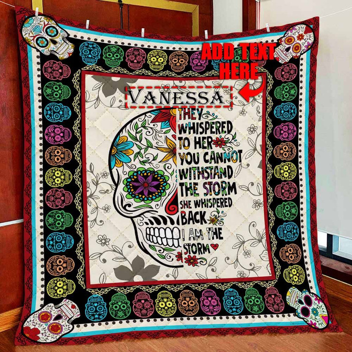 Personalized. I Am The Storm, Skull Quilt