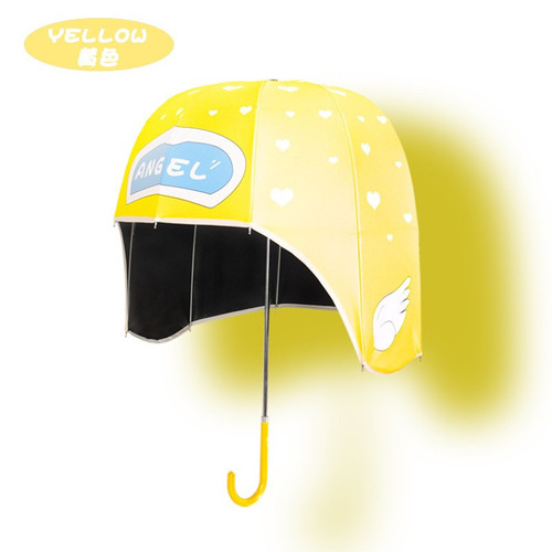Children's Helmet Umbrella Sun Women Parasol Student Long Handle Umbrella Creative Cartoon Kids Cute Hat Umbrellas