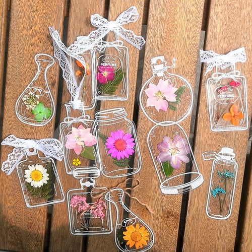 Transparent Bag for DIY Dried Flower Bookmarks
