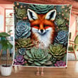 Fox with Succulents quilt