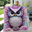Owl on a Bed of Flowers quilt