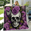 Skull And Purple Flower Quilt
