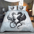 Black And Whit Dragons Bedding Set