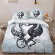 Black And Whit Dragons Bedding Set