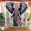 Elephant And Flowers Quilt