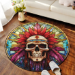 Native Skull Round Carpet