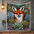Fox with Succulents quilt