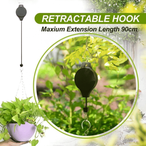 Retractable Pulley Hanging Pull Down Plant Baskets Pots