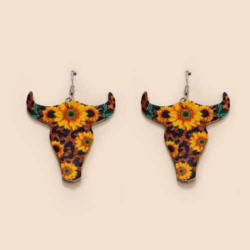Cow Sunflower Earring for Women