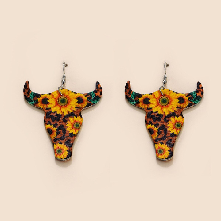 Cow Sunflower Earring for Women