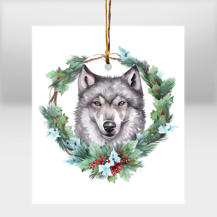wolf mica custom ornament